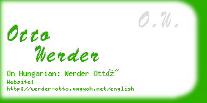 otto werder business card